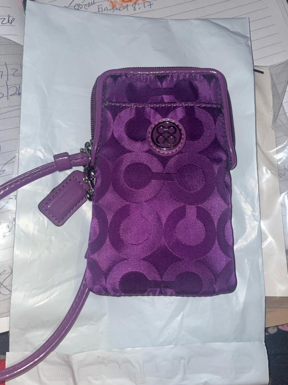 Coach Op Art-Signature Wristlet EUC